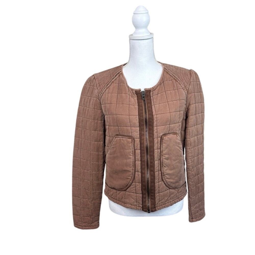 Blank NYC Brown Quilted Puffer Jacket Neutral Cozy Winter M
